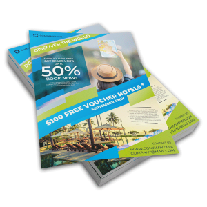 Flyers / Folhetos Couchê 90g 20x14cm 4x4 Sem verniz Corte Reto 